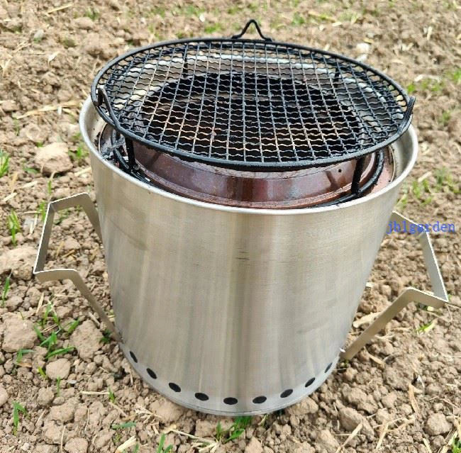 Smokeless Fire Pit SOLO Stainless Steel Stove With Grill