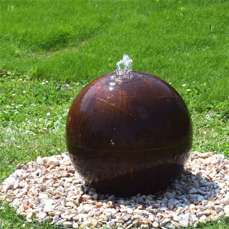 Záhradná fontána Guľa Corten Steel