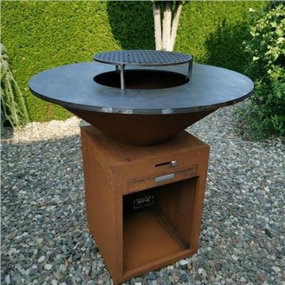 Vonkajšia krbová jama Corten Steel Bbq s grilom na varenie
