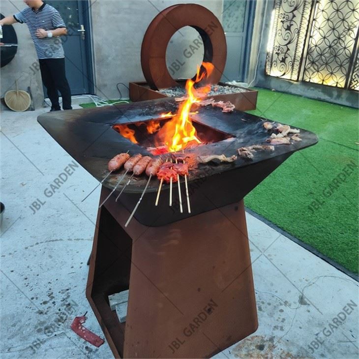 Corten Steel Fireplace Grill