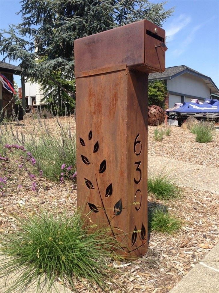 Corten Steel Wall Mailbox factory