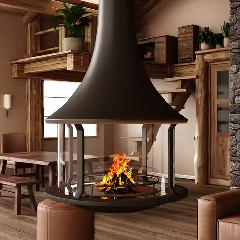 Závesný krb v európskom štýle