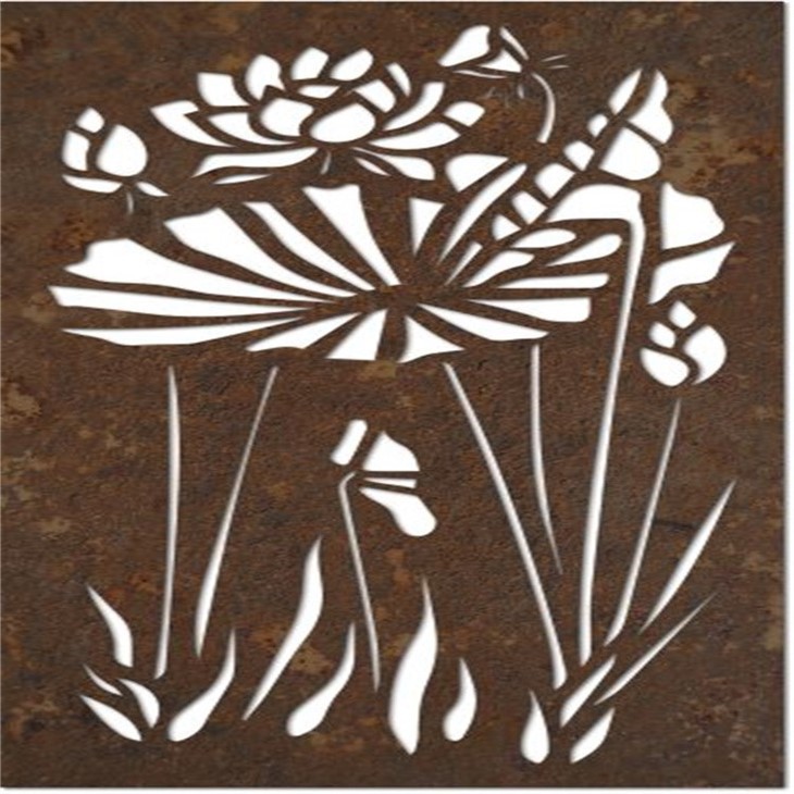 Rusty Flowers Privacy Screen
