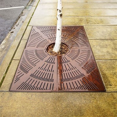 Architektonický oceľový stromový rošt Corten