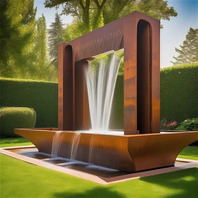 Corten Steel Rain Curtain & Waterfall|Vynikajúca vonkajšia dekorácia pre luxusné záhrady