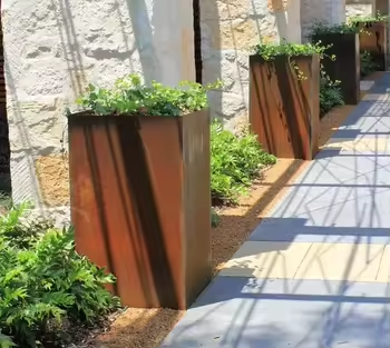 Weather Steel Flower Pots